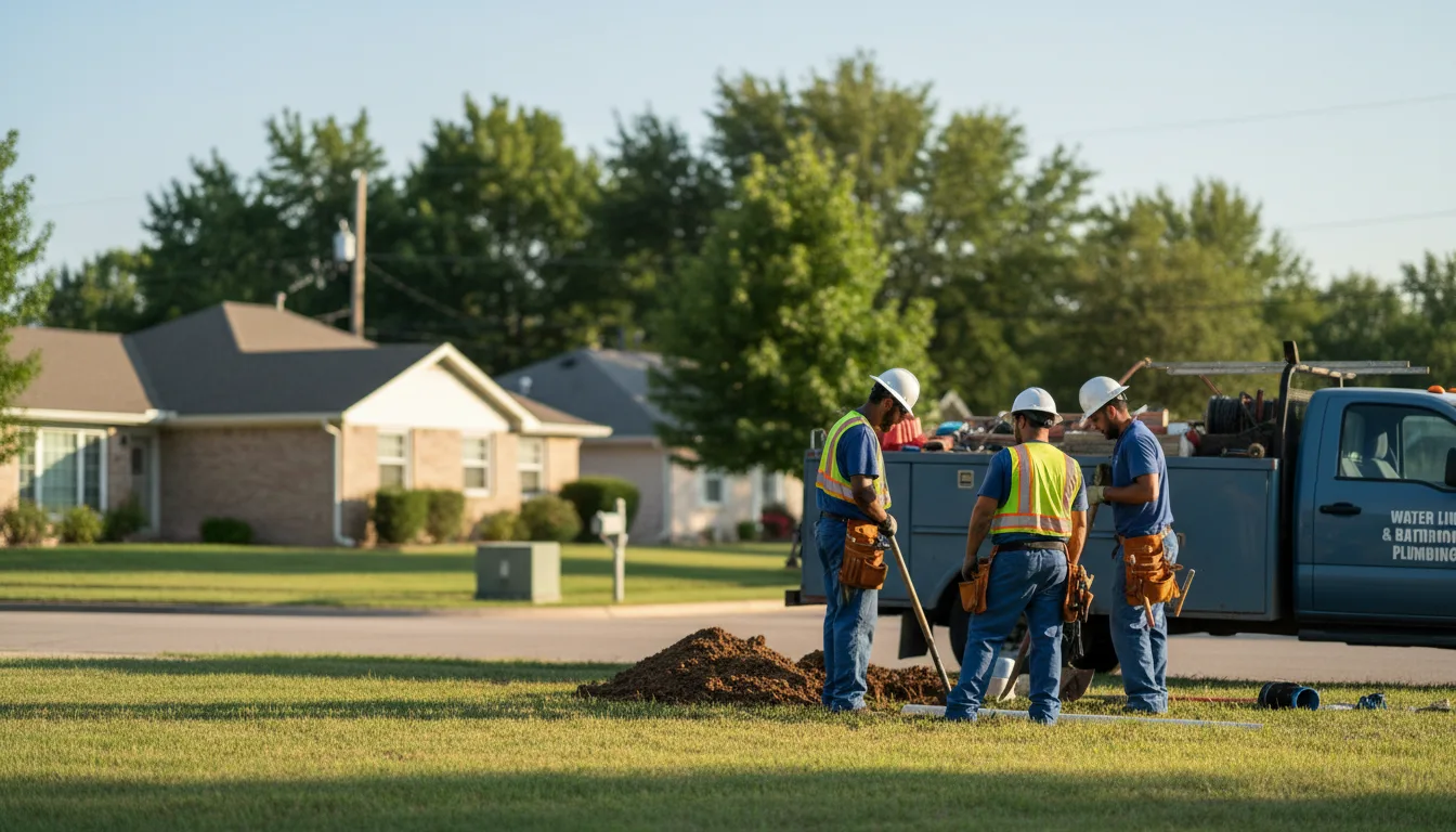 Residential water line and bathroom plumbing service in Enterprise, WV